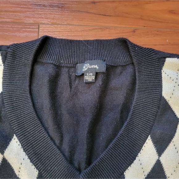 Guess sweater with argyle print sz lg - Picture 5 of 5